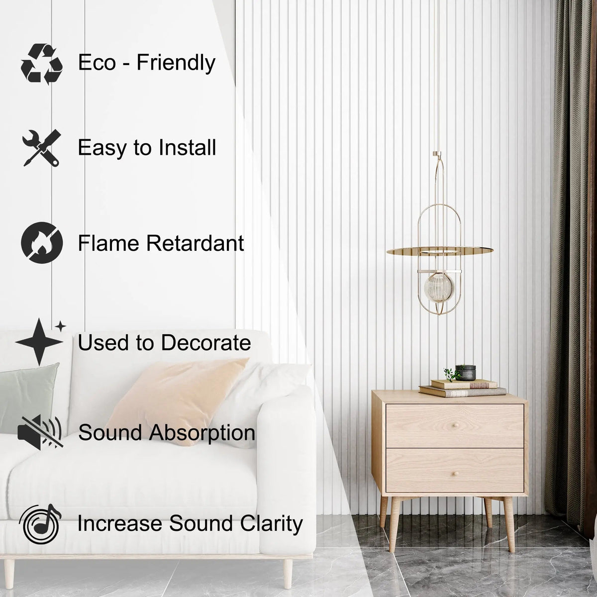 Acoustic Polyester Wall Panels, 48 x 24 x 0.7 In. Soundproof Panels – view 14