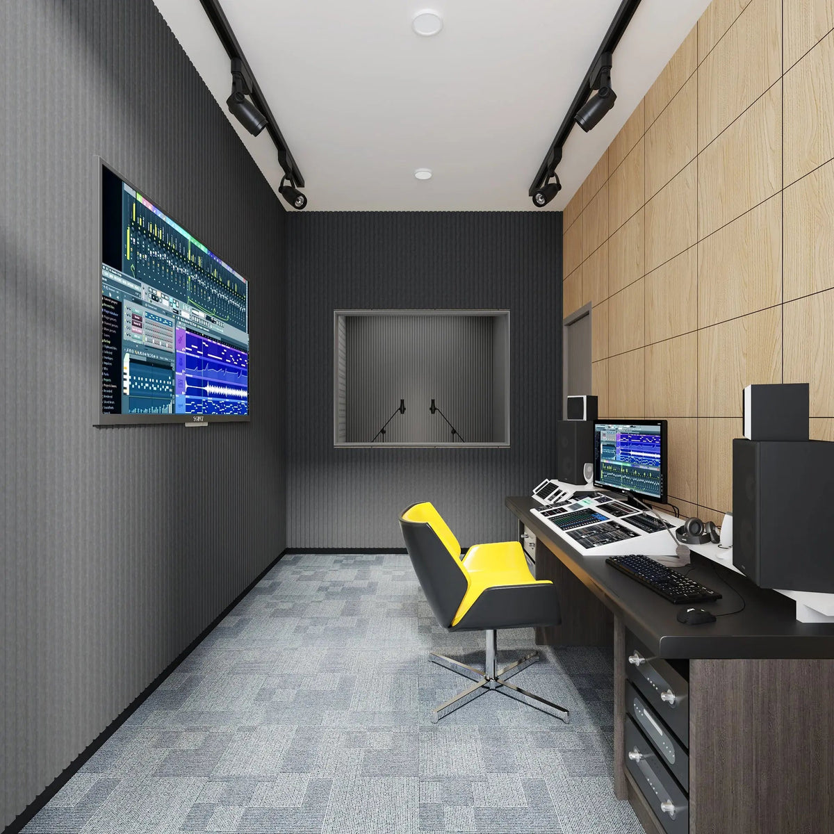 Acoustic Polyester Wall Panels, 48 x 24 x 0.7 In. Soundproof Panels – view 2