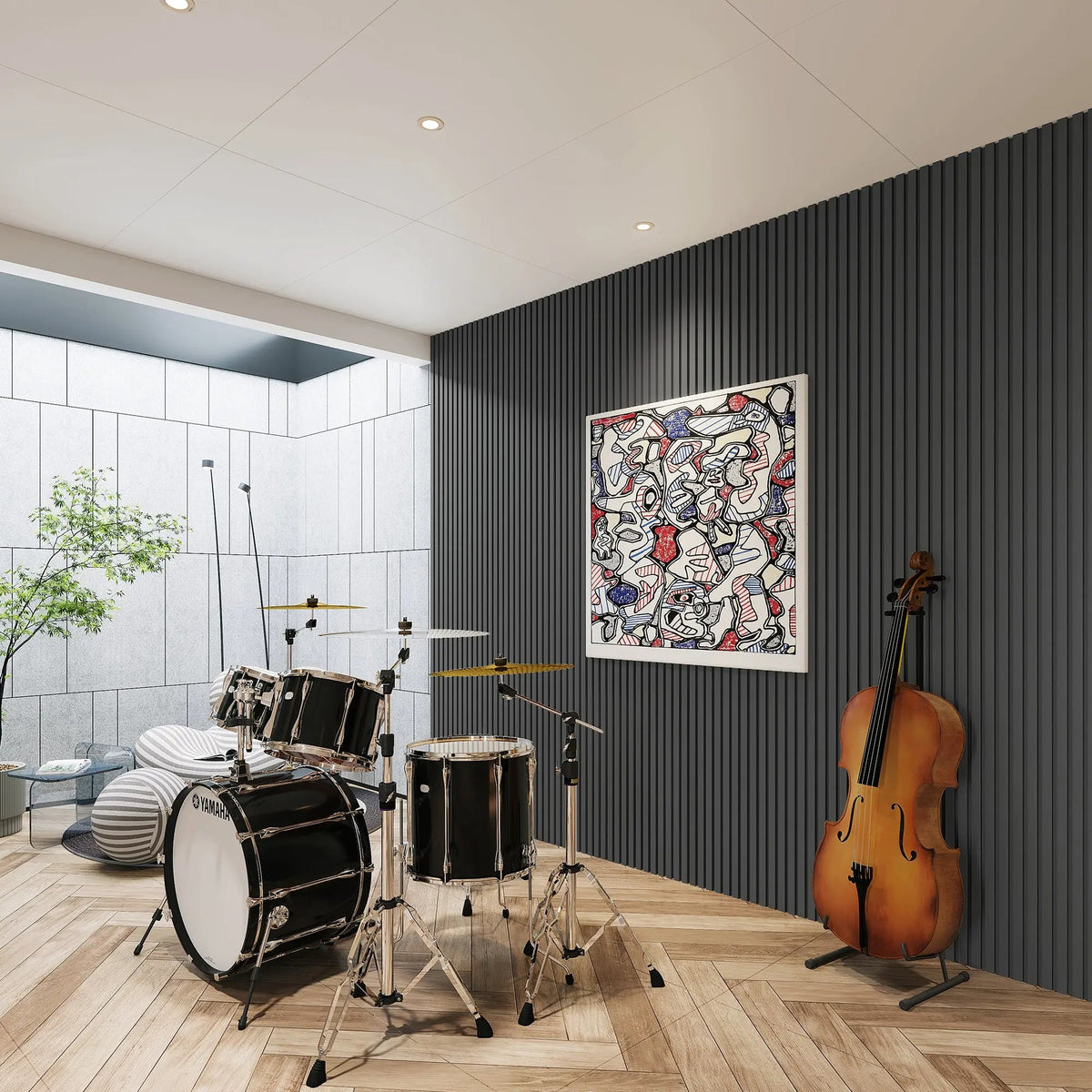 Acoustic Polyester Wall Panels, 48 x 24 x 0.7 In. Soundproof Panels – view 7