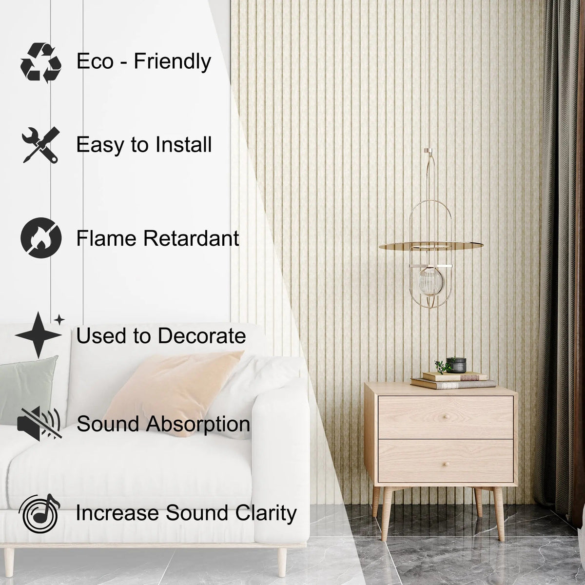 Acoustic Polyester Wall Panels, 48 x 24 x 0.7 In. Soundproof Panels – view 16