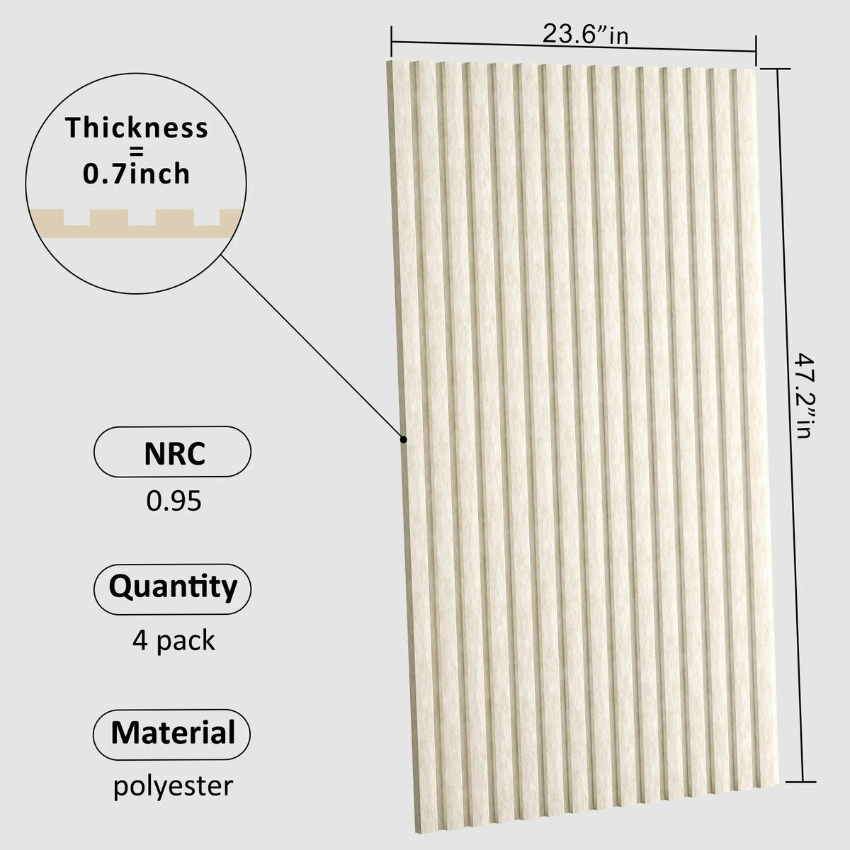 Acoustic Polyester Wall Panels, 48 x 24 x 0.7 In. Soundproof Panels – view 19