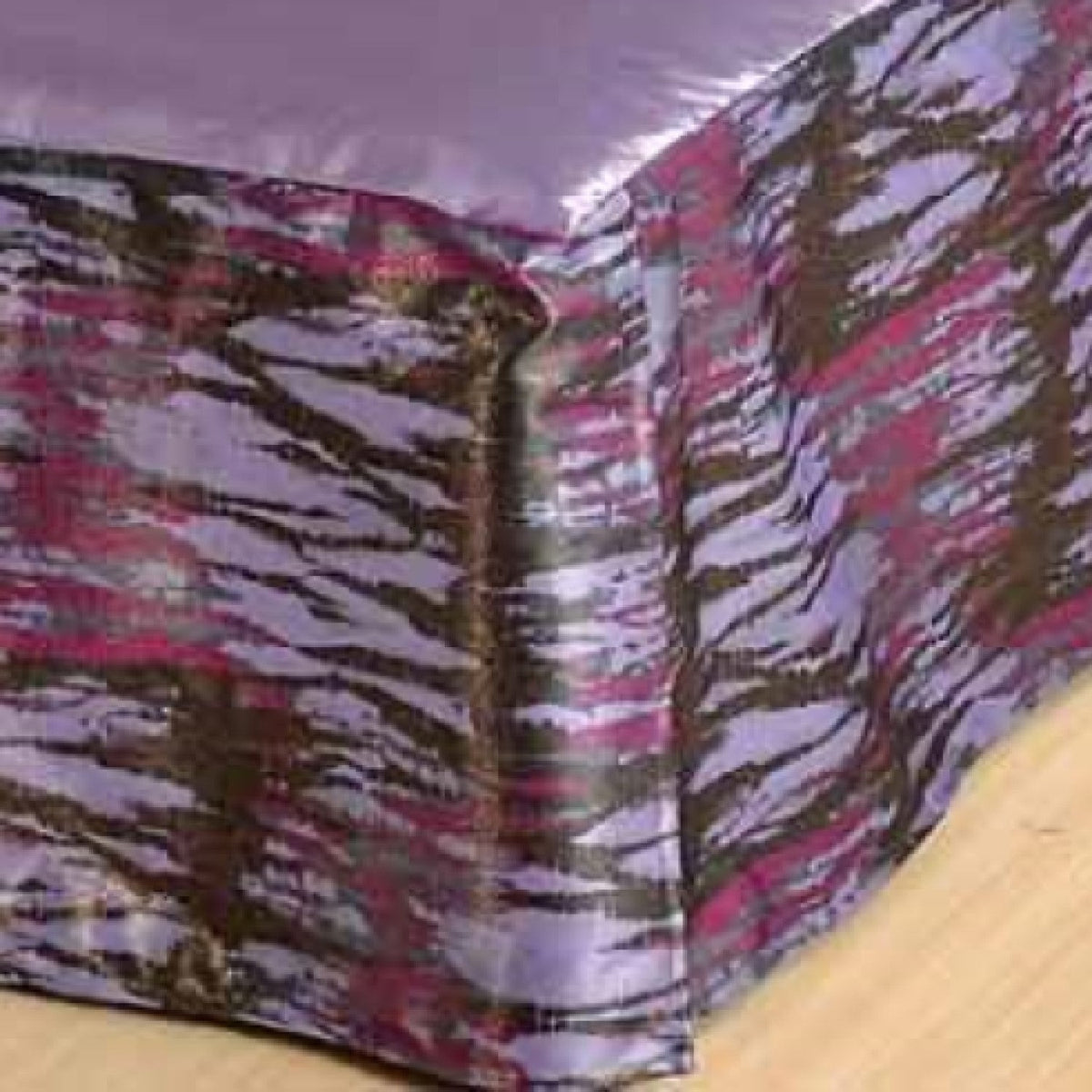 Abstract Mixed Purple Satin Tailored Platform Bed Skirt, 14" Drop – view 6