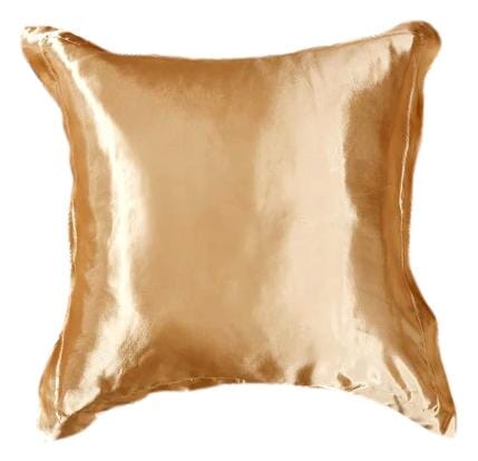 Faux Silk Satin Ruffle Euro Sham, Gold Caramel Latte