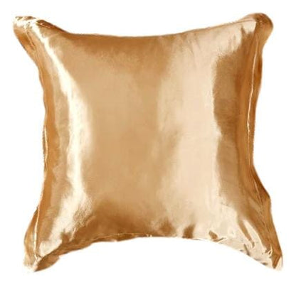 Faux Silk Satin Ruffle Euro Sham, Gold Caramel Latte