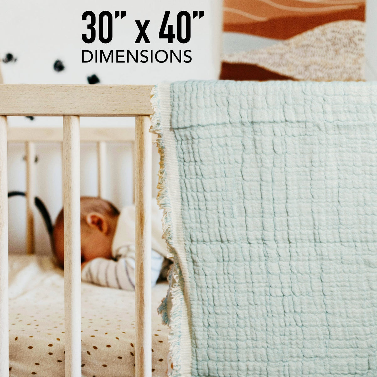 100% Cotton Reversible Muslin Baby Blanket, 30 x 40 Inch – view 4