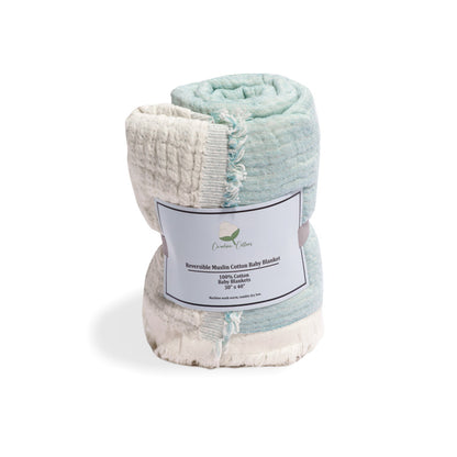 100% Cotton Reversible Muslin Baby Blanket, 30 x 40 Inch – view 2