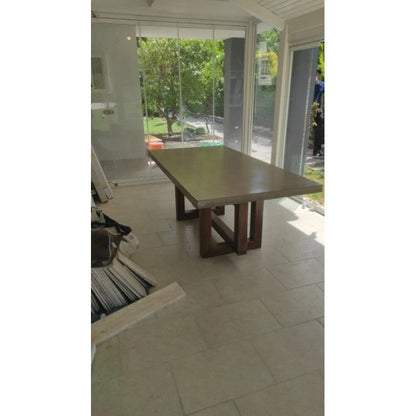 Barocco Aesgaard Industrial Concrete Dining Table, 47 x 142 Inch – view 16