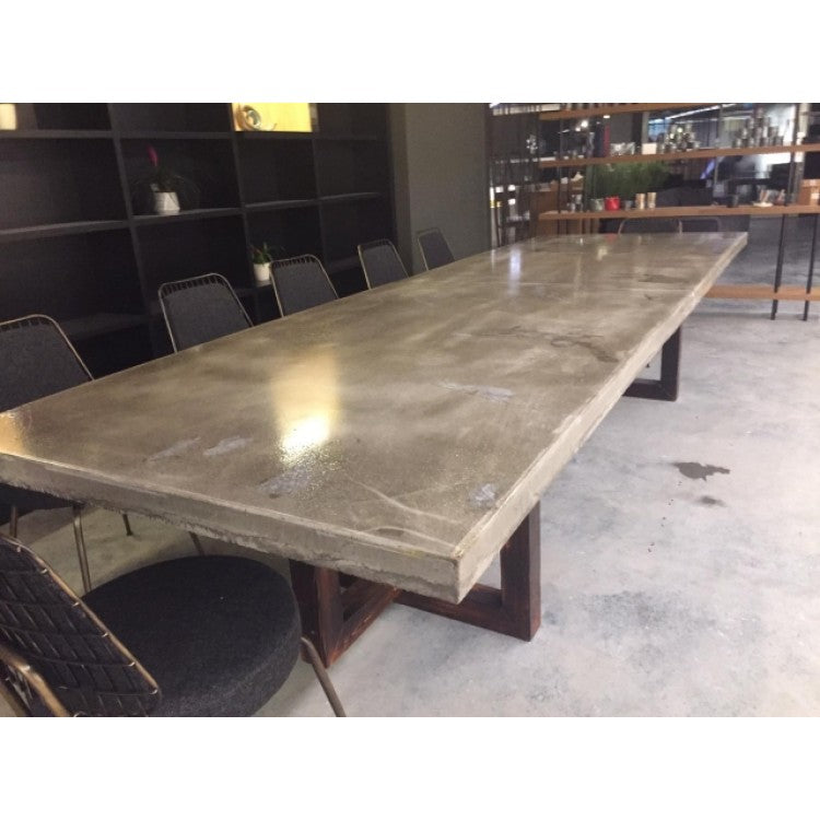 Barocco Lightweight Concrete Rectangular Dining Table, 43 x 130 Inch – view 2