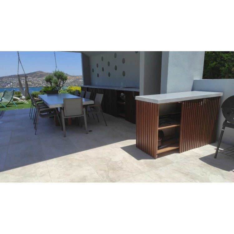Barocco Lightweight Concrete Rectangular Dining Table, 43 x 130 Inch – view 4