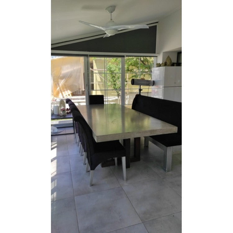 Barocco Lightweight Concrete Rectangular Dining Table, 43 x 130 Inch – view 6