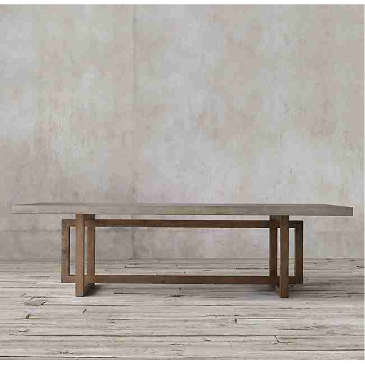 Lightweight Concrete Rectangular Dining Table: Barocco Aesgaard