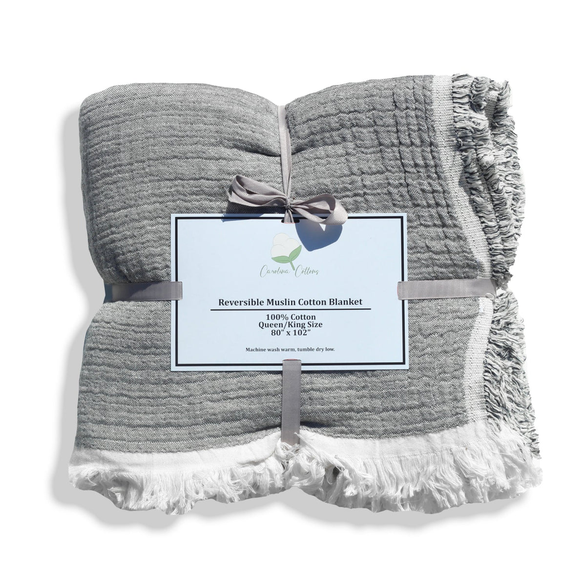 Reversible Cotton Muslin Coverlet, 80 x 102 Inch Lightweight Bedspread – view 2