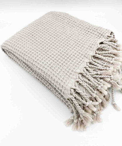 Waffle Weave Organic Cotton Turkish Towel, Stone Washed Bath and Hand – view 7
