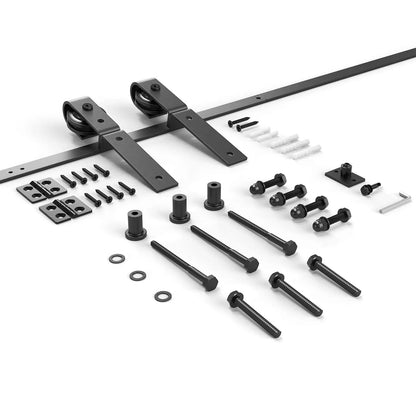 Bi-Folding Sliding Barn Door Hardware Track Kit, Matte Black Steel – view 19