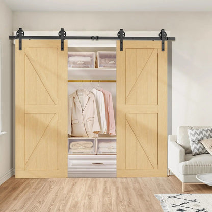 Big Spoke Wheel Sliding Barn Door Hardware Kit, Carbon Steel – view 21