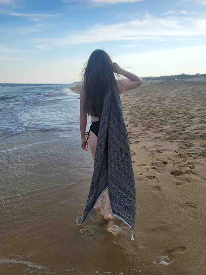 ALA Peshtemal Turkish Cotton Towel, Handwoven 40 x 70 Inch Beach Towel – view 5