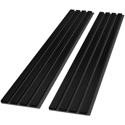 Black Solid Wood Acoustic Slat Wall Panels – Broad Strip Design – view 2
