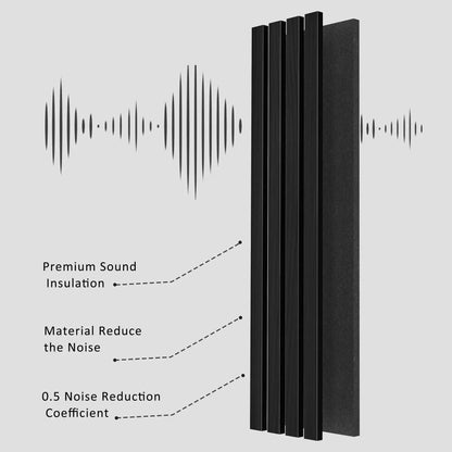 Black Solid Wood Acoustic Slat Wall Panels – Broad Strip Design – view 5