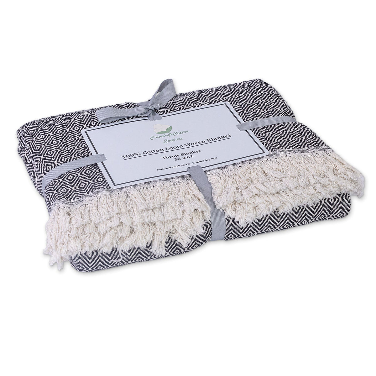 100% Cotton Patterned Throw Blanket, Large 58 x 62 Inch – view 7