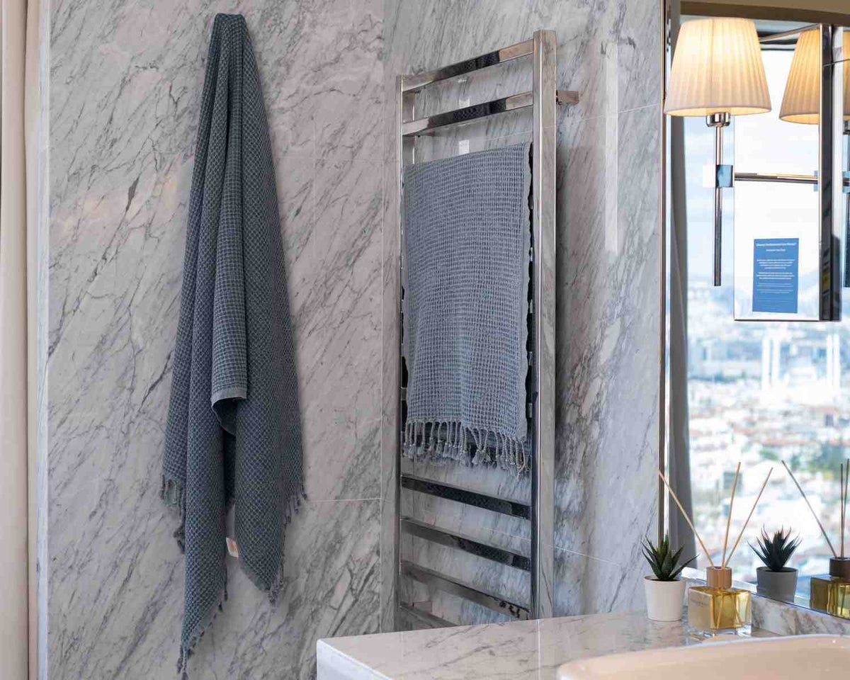 Waffle Weave Organic Cotton Turkish Towel, Stone Washed Bath and Hand – view 14