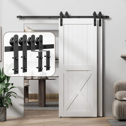 Steel Bypass Sliding Barn Door Hardware Kit