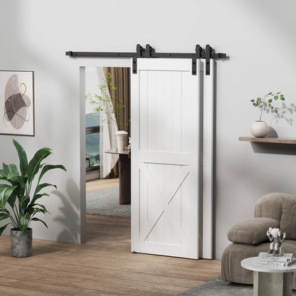 Single-Track Bypass Sliding Barn Door Hardware Kit, I Pulley – view 3