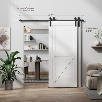 Single-Track Bypass Sliding Barn Door Hardware Kit, I Pulley – view 7