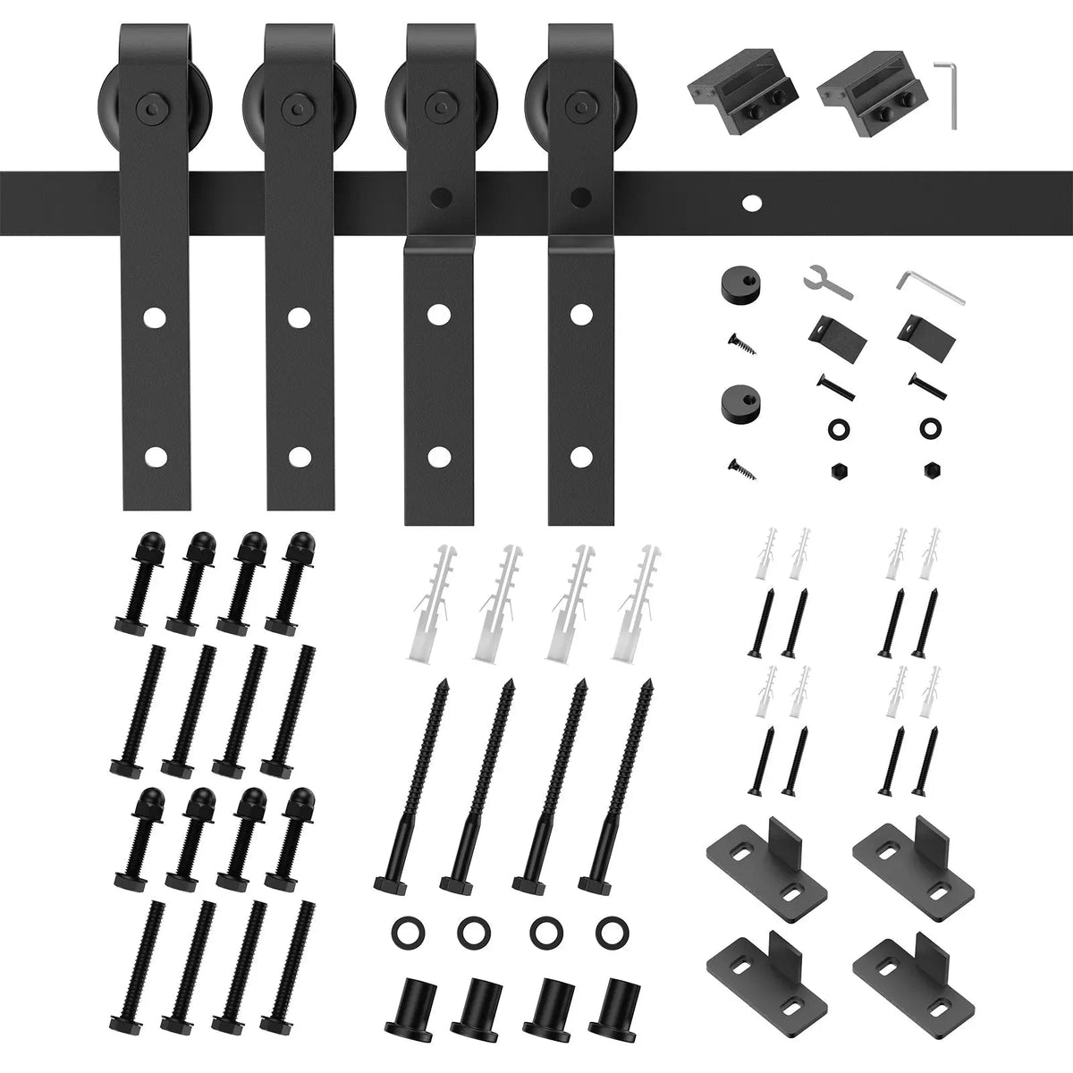 Single-Track Bypass Sliding Barn Door Hardware Kit, J Pulley – view 5