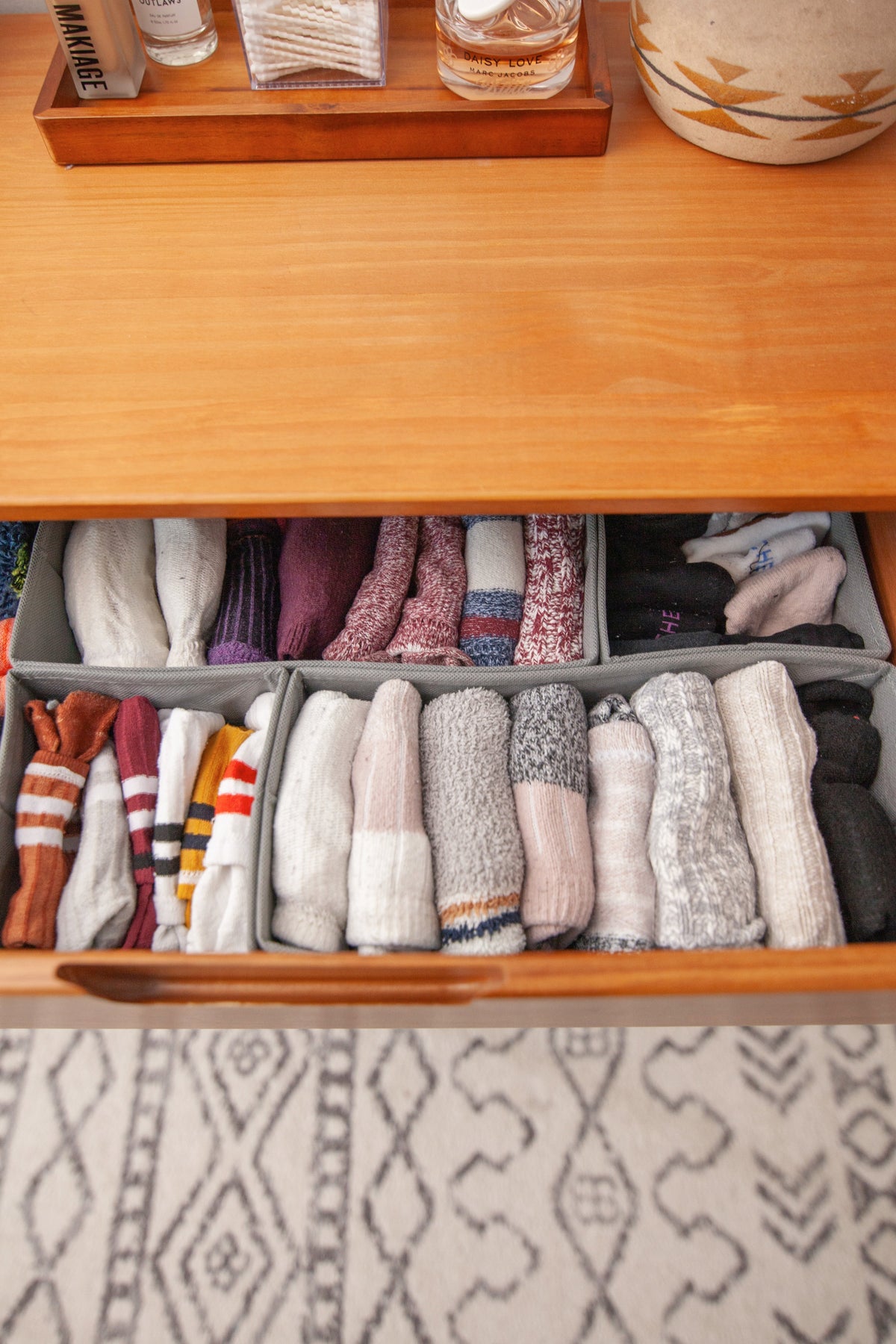 Foldable Fabric Drawer Organizer with Mesh Interior, 12 x 12 Inch – view 4