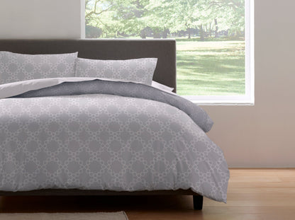 Palais Sateen Cotton Duvet Cover Set with Interlocking Circle Design – view 7