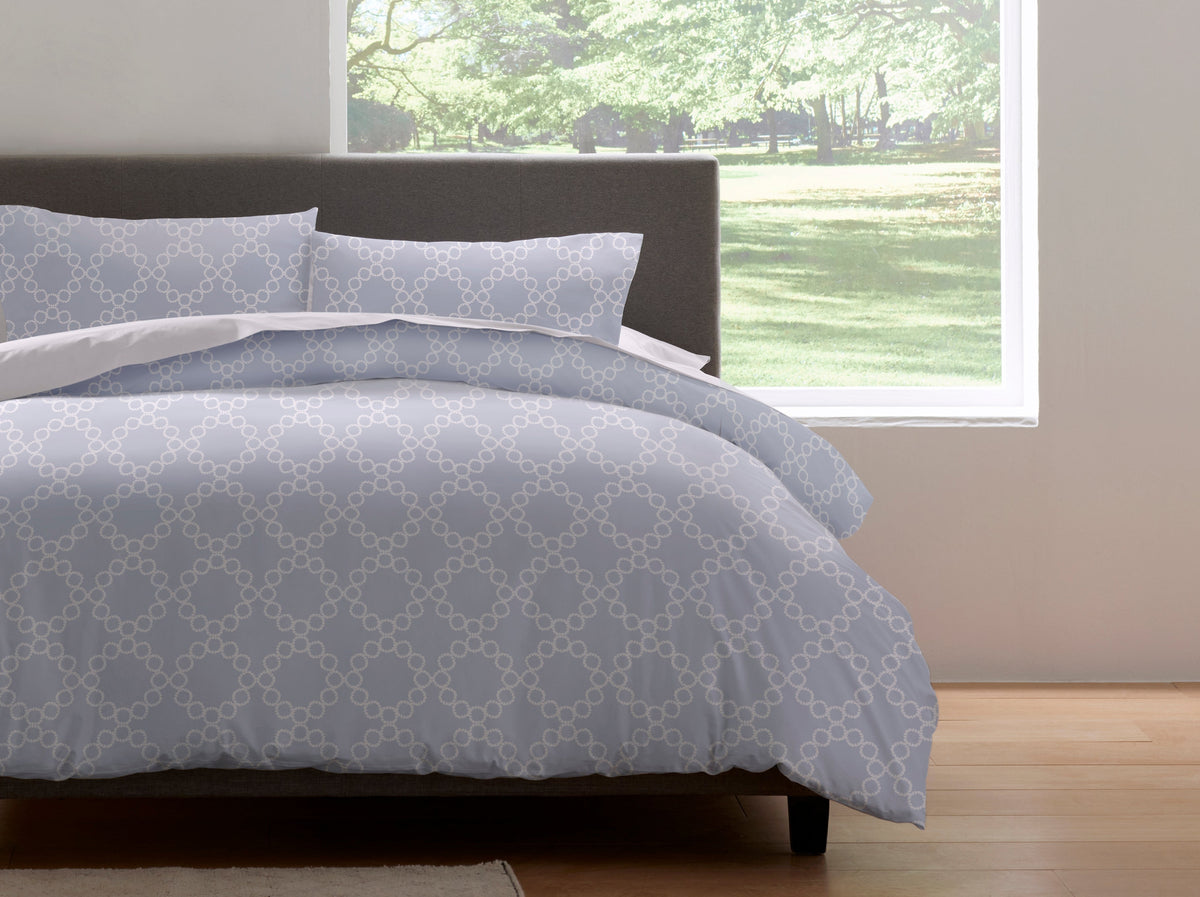 Palais Sateen Cotton Duvet Cover Set with Interlocking Circle Design – view 6