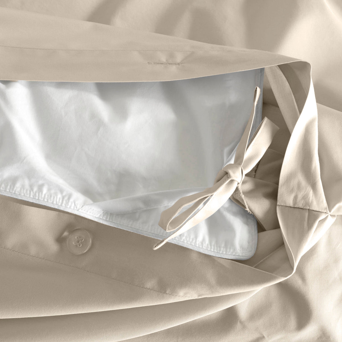 Solid Color Cotton Duvet Set with Down Alternative Fill and Shams – view 4