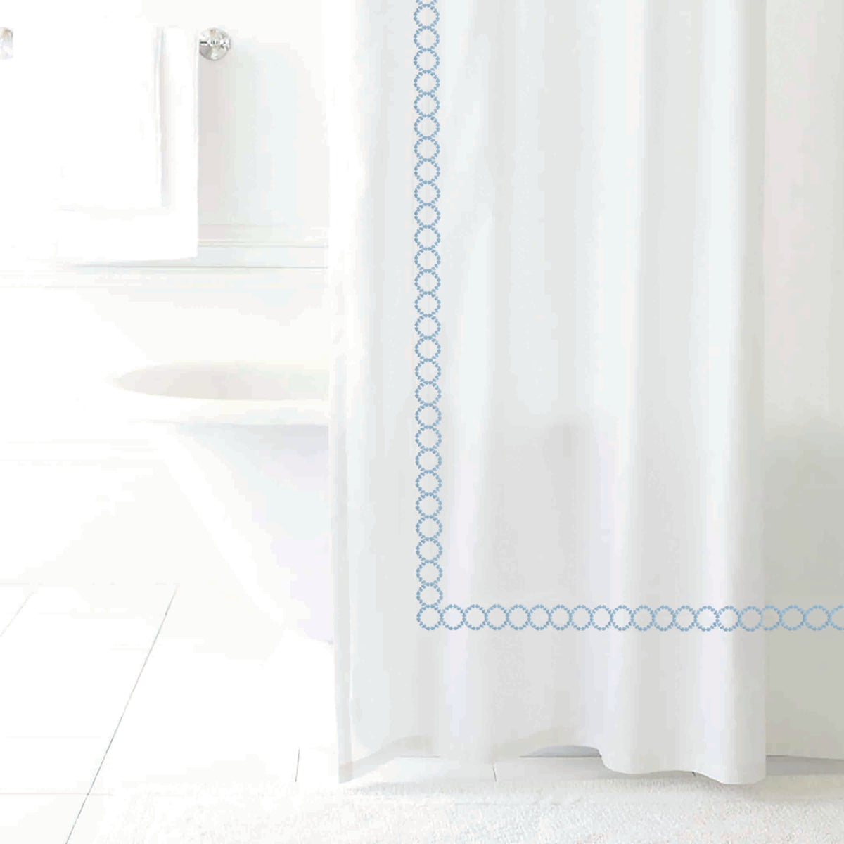 Savoy 100% Cotton Sateen Shower Curtain with Embroidery – view 5