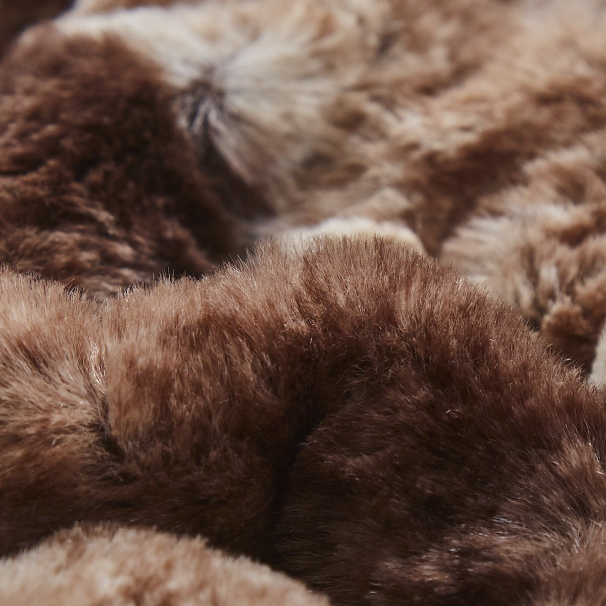 Golden Brown Striped Faux Fur and Sherpa Throw Blanket – view 10