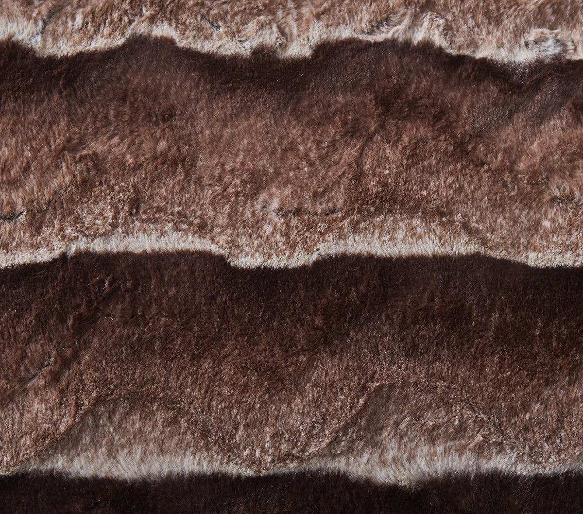 Golden Brown Striped Faux Fur and Sherpa Throw Blanket – view 5