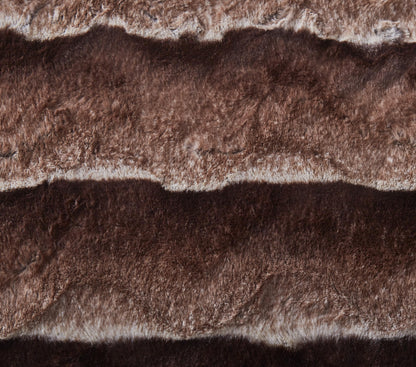 Golden Brown Striped Faux Fur and Sherpa Throw Blanket – view 5