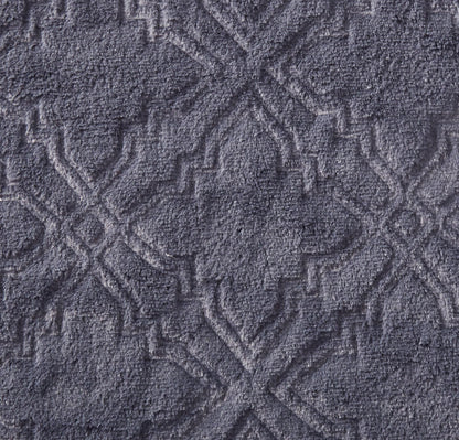 Navy Blue Diamond Trellis Faux Fur and Sherpa Throw Blanket – view 2