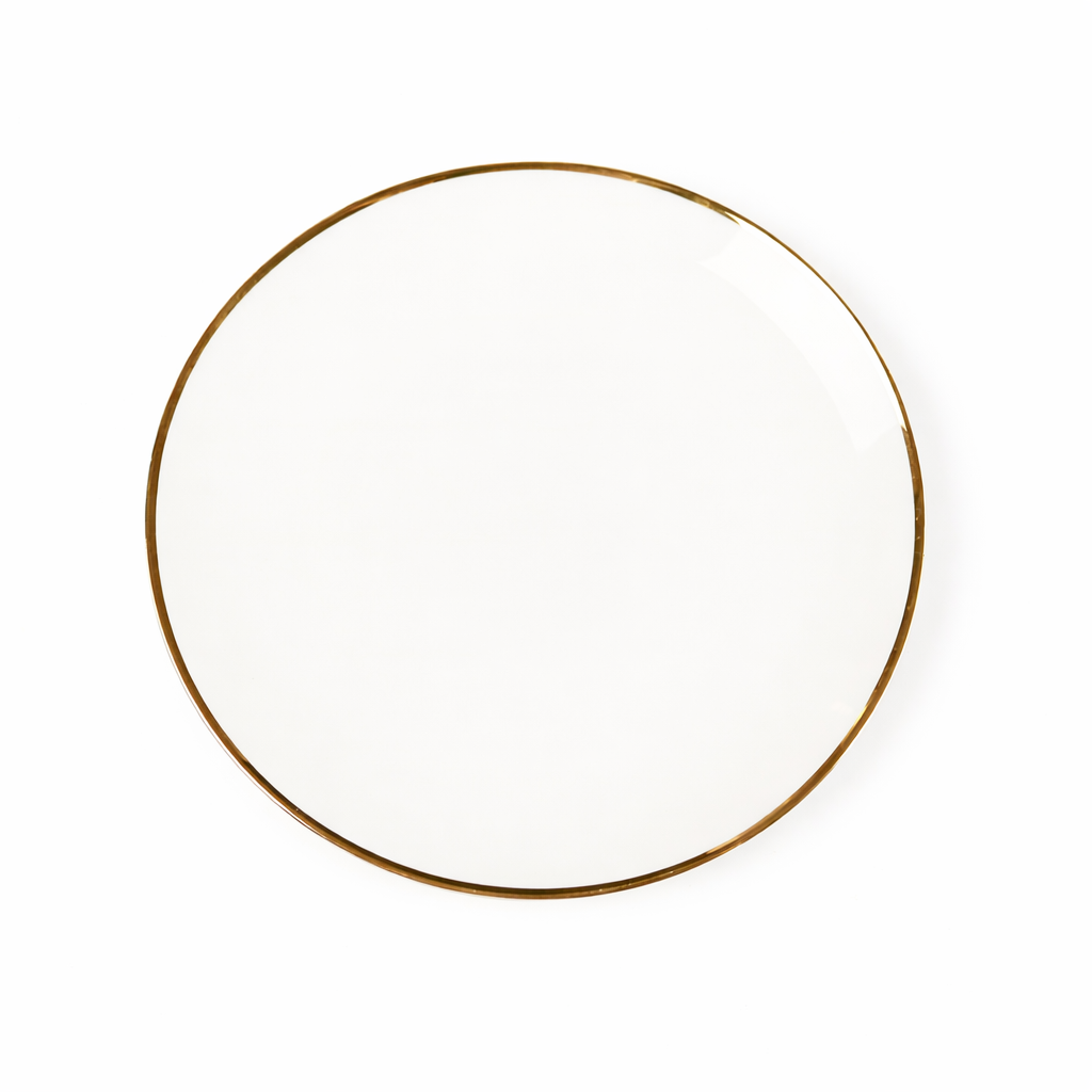 Fine Bone China Salad Plates with 14k Gold Rim (Set of 4)