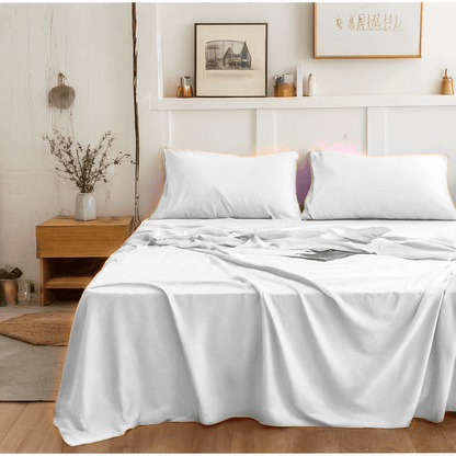 Cloud White Microfiber Bed Sheet Set for a Refined Sleep