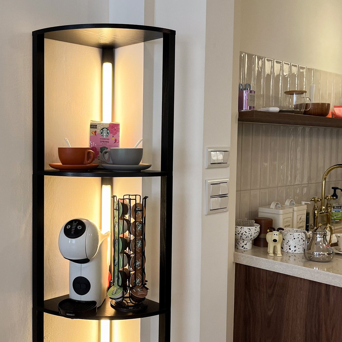 Fancy Edge PRO LED Corner Display Shelf with App and Remote, Black – view 9
