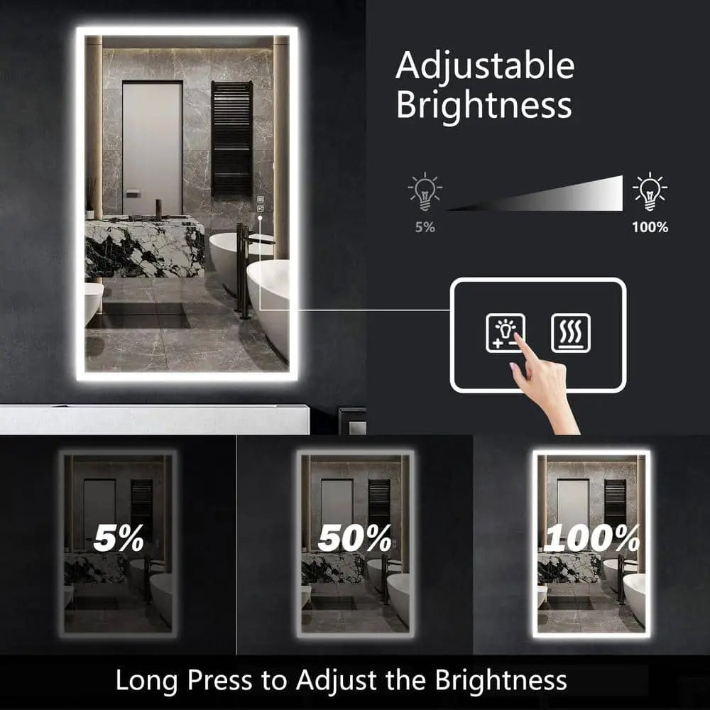 Compact Edge Glow LED Bathroom Mirror with Anti-Fog and Dimmer – view 6