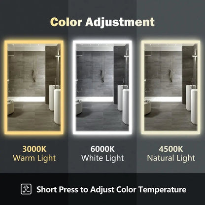Compact Edge Glow LED Bathroom Mirror with Anti-Fog and Dimmer – view 5