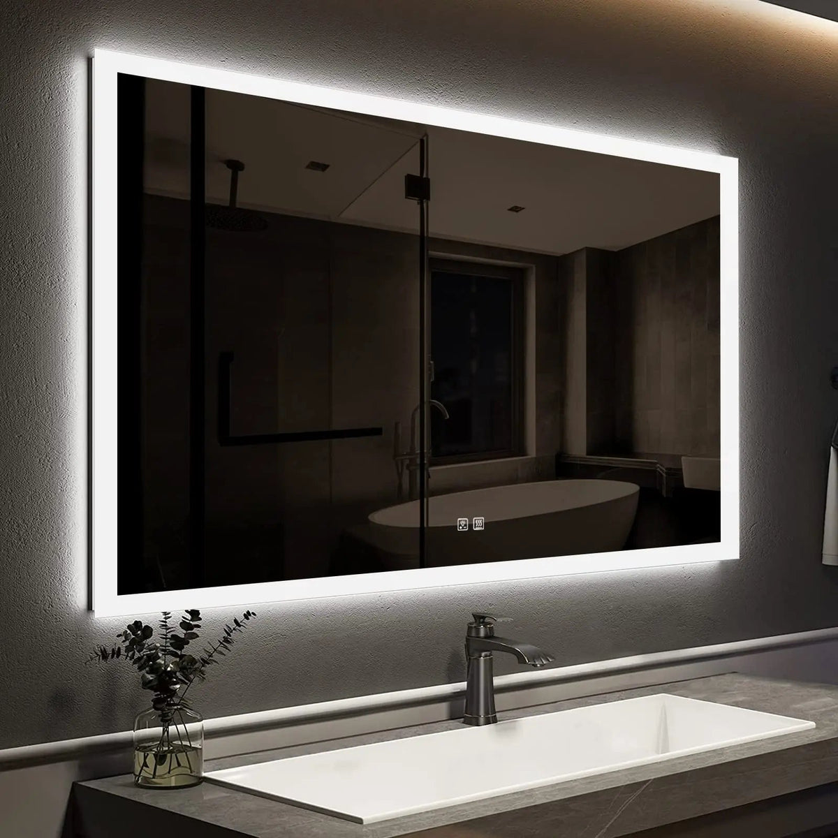 Compact Edge Glow LED Bathroom Mirror with Anti-Fog and Dimmer – view 13