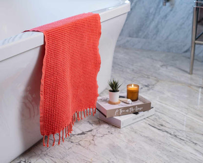 Waffle Weave Organic Cotton Turkish Towel, Stone Washed Bath and Hand – view 16