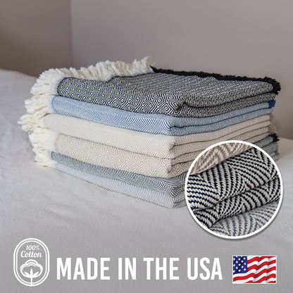 100% Cotton Patterned Throw Blanket, Large 58 x 62 Inch – view 4