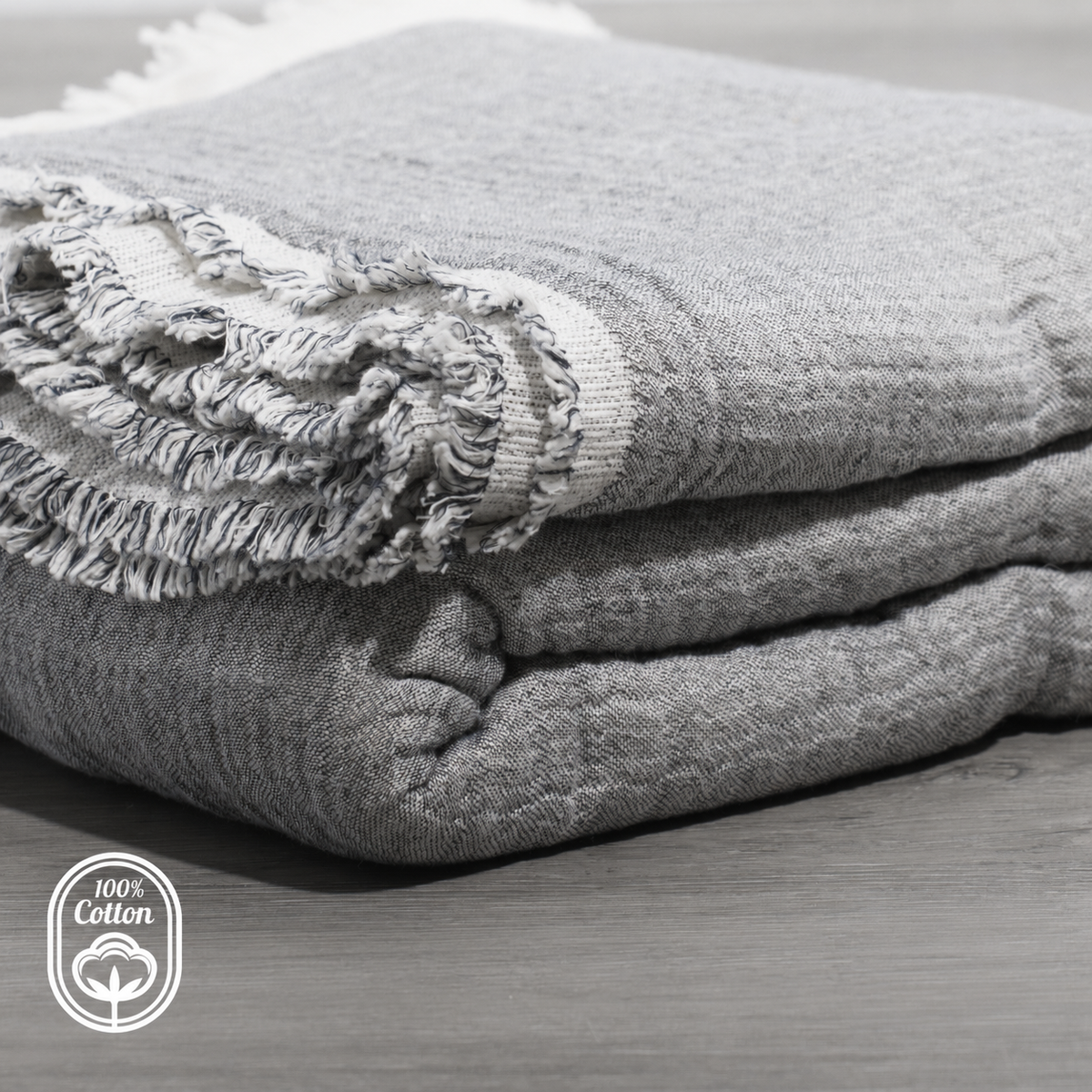 Reversible Cotton Muslin Coverlet, 80 x 102 Inch Lightweight Bedspread – view 6