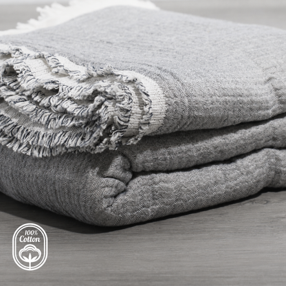 Reversible Cotton Muslin Coverlet, 80 x 102 Inch Lightweight Bedspread – view 6