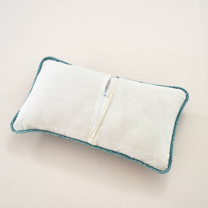 Old World Turquoise Geometric Patchwork Border Lumbar Pillow Sham – view 3