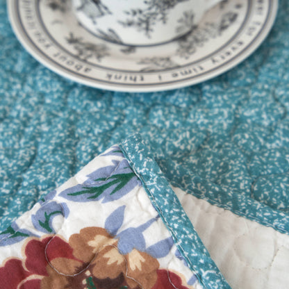 Old World Garden Hummingbirds Cotton Patchwork Quilted Throw Blanket – view 8
