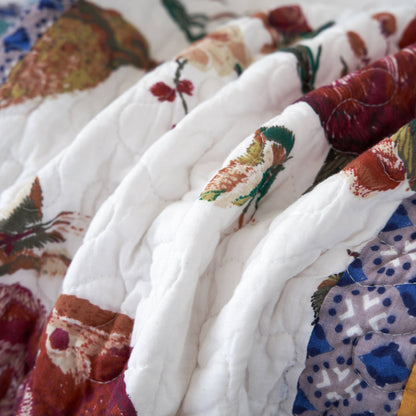 Old World Garden Hummingbirds Cotton Patchwork Quilted Throw Blanket – view 11